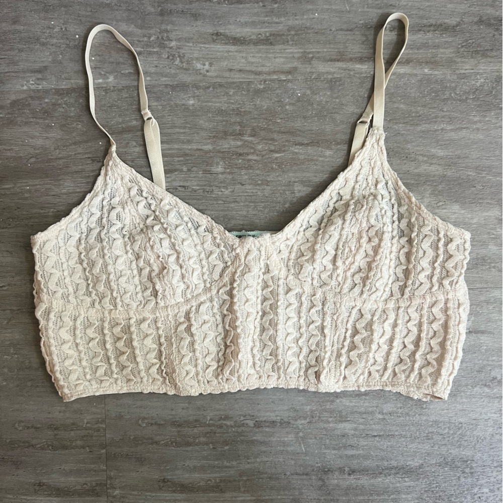 Urban Outfitters Cream Lace Bandeau Bra